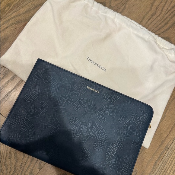 Tiffany & Co. Navy Leather Clutch - Picture 2 of 11
